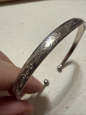 Engraved Sterling Silver 925 Cuff Bracelet